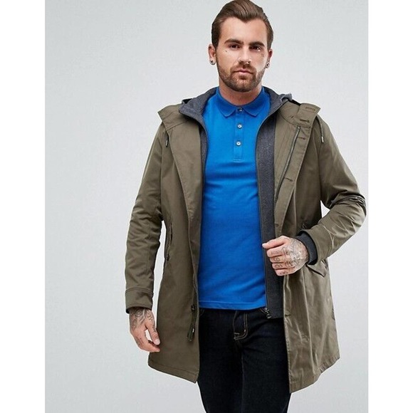 BOSS Orange Odrax 3-in-1 Water Repellent Olive Green Parka Size 46R